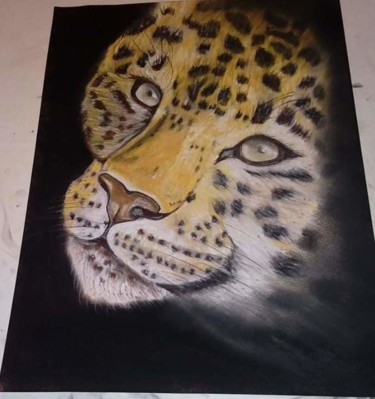 Drawing titled "Femelle" by Vanessa Garcia Artunedo, Original Artwork, Pastel