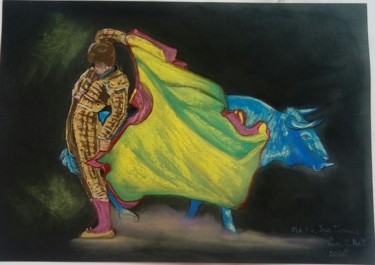 Desenho intitulada "Olé tú, José Tomás" por Vanessa Garcia Artunedo, Obras de arte originais, Pastel