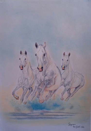 Рисунок под названием "Pegasus" - Vanessa Garcia Artunedo, Подлинное произведение искусства, Пастель