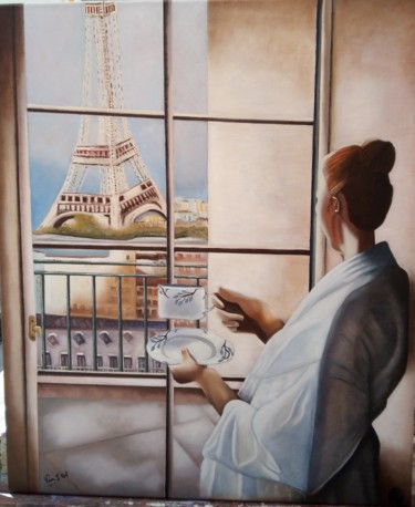 Painting titled "Érase una ventana" by Vanessa Garcia Artunedo, Original Artwork, Oil