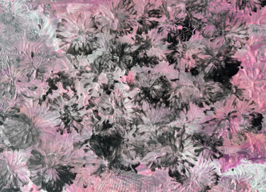 Malarstwo zatytułowany „Jardin fleuri” autorstwa Vanessa Garcia, Oryginalna praca, Akryl Zamontowany na Drewniana rama noszy