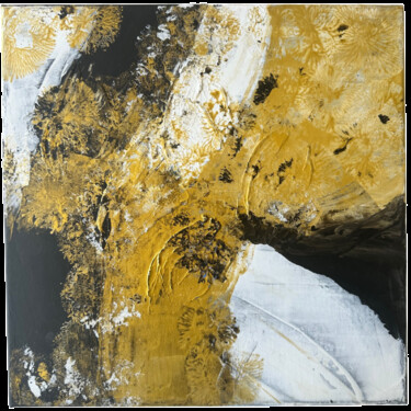 Schilderij getiteld "Explosion dorée" door Vanessa Garcia, Origineel Kunstwerk, Acryl Gemonteerd op Frame voor houten branca…