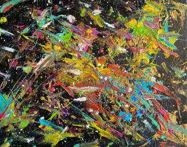 Картина под названием "Cosmos" - Vanessa Garcia, Подлинное произведение искусства, Акрил Установлен на Деревянная рама для н…