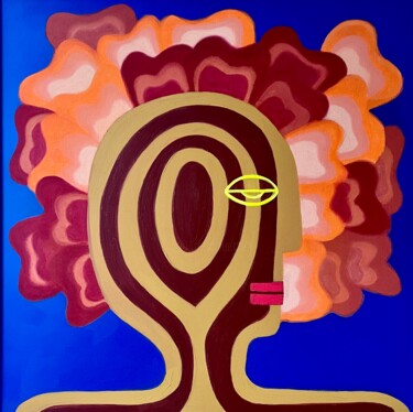 Painting titled "Automne 03" by Vanessa Genachte, Original Artwork, Acrylic Mounted on Wood Stretcher frame