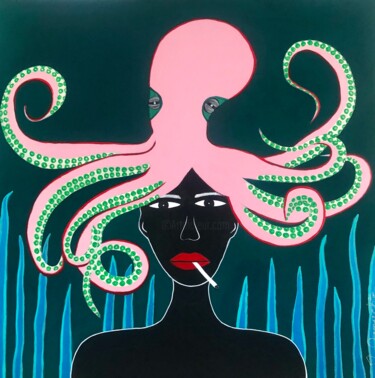 Картина под названием "Femme poulpe" - Vanessa Genachte, Подлинное произведение искусства, Акрил