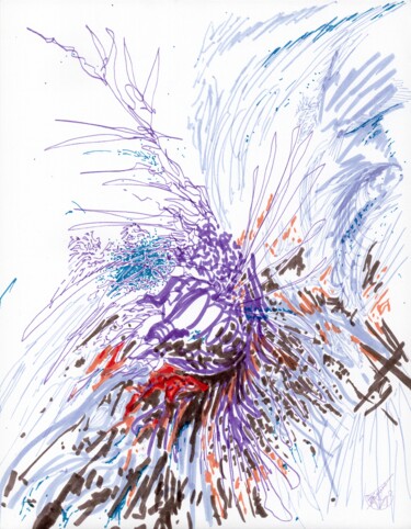 Digital Arts titled "Explosion" by Vanessa Jacques, Original Artwork, Marker