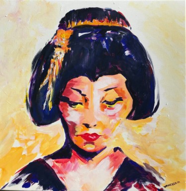 Painting titled "Tableau femme samou…" by Vanessa Mancini, Original Artwork, Acrylic