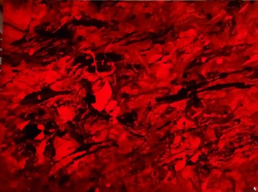 Peinture intitulée "Marbré rouge" par Vanessa Oliva, Œuvre d'art originale