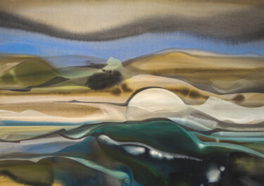Painting titled "Desert twilight" by Vanessa Onuk, Original Artwork, Acrylic