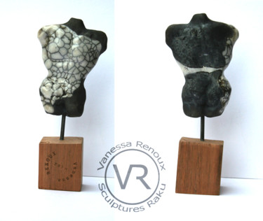 Sculpture titled "Torse d'Homme en ra…" by Vanessa Renoux, Original Artwork, Ceramics