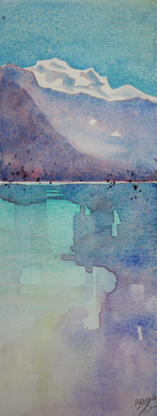 Schilderij getiteld "Aquarelle du lac d'…" door Vanessa Renoux, Origineel Kunstwerk, Aquarel