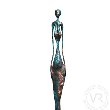 Sculpture titled "Grande femme en pap…" by Vanessa Renoux, Original Artwork, Mixed Media