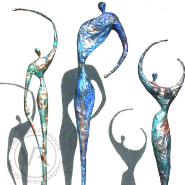 Scultura intitolato "Statues longilignes…" da Vanessa Renoux, Opera d'arte originale
