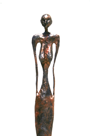 Sculpture intitulée "Grande femme debout…" par Vanessa Renoux, Œuvre d'art originale, Papier mâché