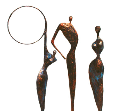 Sculpture intitulée "Statues longilignes…" par Vanessa Renoux, Œuvre d'art originale, Papier