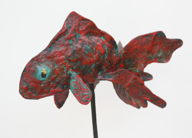 Escultura titulada "Grand poisson rouge…" por Vanessa Renoux, Obra de arte original, Papel