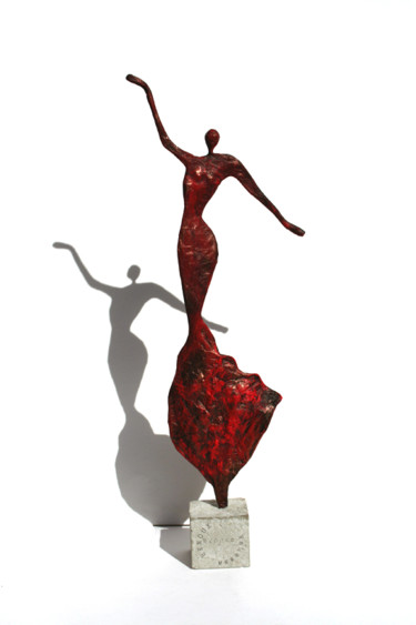 Escultura intitulada "Sculpture rouge de…" por Vanessa Renoux, Obras de arte originais, Papel