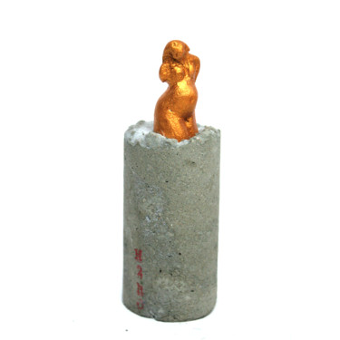 Sculpture intitulée "Petite baigneuse do…" par Vanessa Renoux, Œuvre d'art originale, Céramique