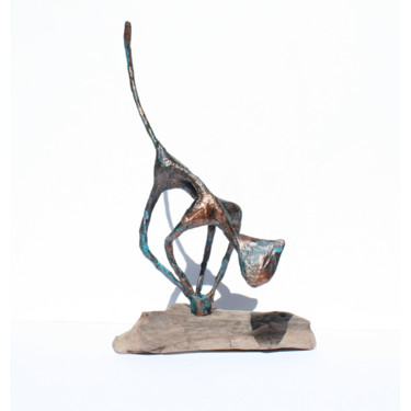 Scultura intitolato "Sculpture de chat e…" da Vanessa Renoux, Opera d'arte originale, Carta