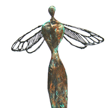 Скульптура под названием "Ange gardien, silho…" - Vanessa Renoux, Подлинное произведение искусства, Бумага