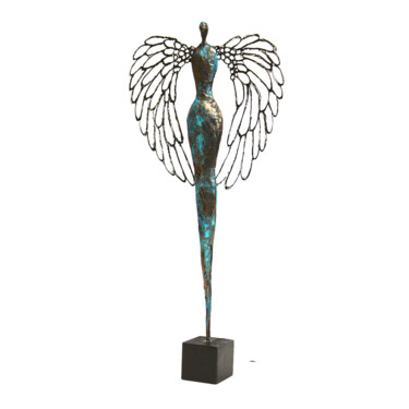 Sculpture titled "Ange Gardien, ailes…" by Vanessa Renoux, Original Artwork, Paper