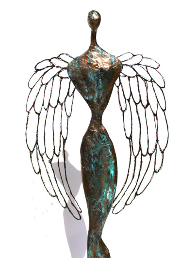 Скульптура под названием "Ange, gardien de la…" - Vanessa Renoux, Подлинное произведение искусства, Бумага