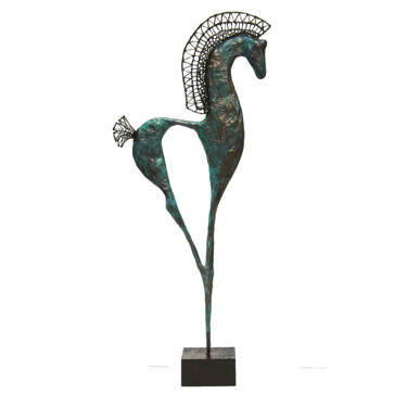 Scultura intitolato "Cheval étrusque, cr…" da Vanessa Renoux, Opera d'arte originale, Carta