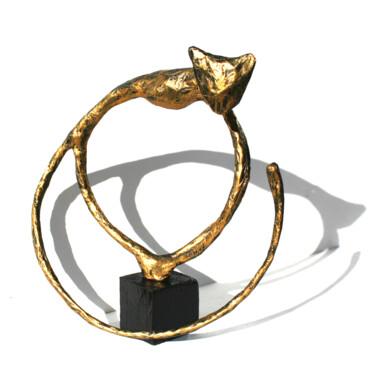 Скульптура под названием "Petit chat tout en…" - Vanessa Renoux, Подлинное произведение искусства, Бумага