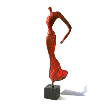 Skulptur mit dem Titel "Petite danseuse rou…" von Vanessa Renoux, Original-Kunstwerk, Papier