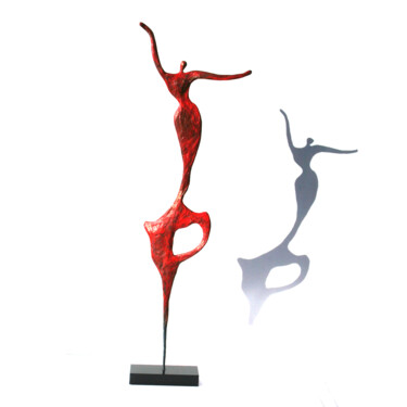 Sculpture titled "Grande danseuse rou…" by Vanessa Renoux, Original Artwork, Paper