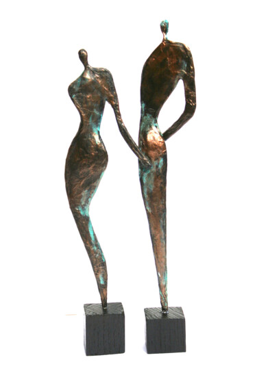Sculpture intitulée "couple "main sur le…" par Vanessa Renoux, Œuvre d'art originale, Papier