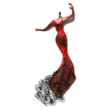 Sculpture intitulée "Bijou de mur, danse…" par Vanessa Renoux, Œuvre d'art originale, Papier