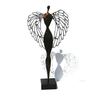 Skulptur mit dem Titel "Petit Ange gardien,…" von Vanessa Renoux, Original-Kunstwerk, Papier