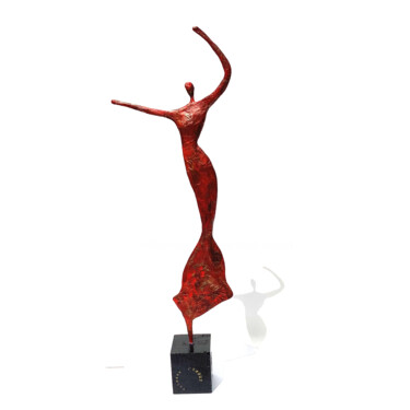 Sculpture intitulée "Danseuse rouge fili…" par Vanessa Renoux, Œuvre d'art originale, Papier