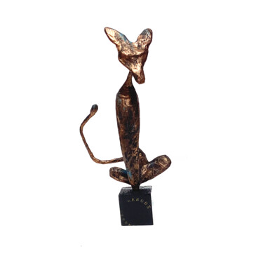 Escultura intitulada "Chat du rabbin, scu…" por Vanessa Renoux, Obras de arte originais, Papel