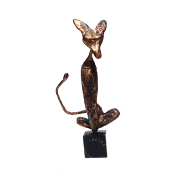 Scultura intitolato "Chat du rabbin, scu…" da Vanessa Renoux, Opera d'arte originale, Carta