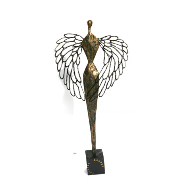 Scultura intitolato "Petit Ange gardien…" da Vanessa Renoux, Opera d'arte originale, Carta