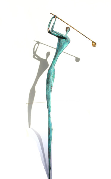 Escultura titulada "Golfeur épuré en pa…" por Vanessa Renoux, Obra de arte original, Metales