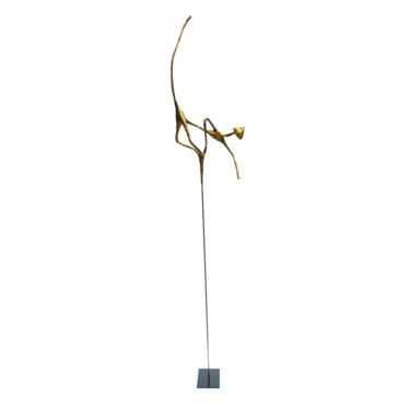 Sculpture titled "Grand chat longilig…" by Vanessa Renoux, Original Artwork, Metals