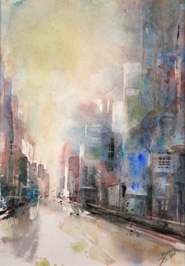 Painting titled "Floue II - aquarell…" by Vanessa Renoux, Original Artwork, Watercolor