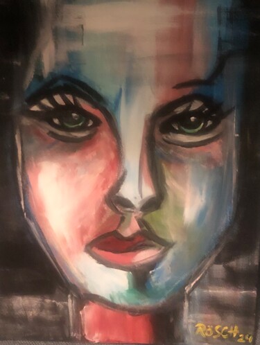 Peinture intitulée "Ein Blick, der tief…" par Vanessa Rösch, Œuvre d'art originale, Acrylique