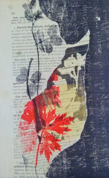 Gravures & estampes intitulée "Monotype fleur 2" par Vanessa Taverne, Œuvre d'art originale, Monotype