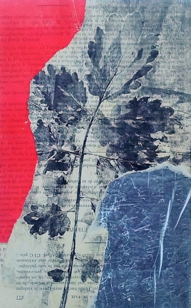 Gravures & estampes intitulée "Monotype fleur 3" par Vanessa Taverne, Œuvre d'art originale, Monotype