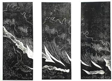 Incisioni, stampe intitolato "vague 1" da Vanessa Taverne, Opera d'arte originale, incisione