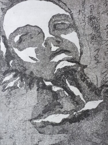 Gravures & estampes intitulée "visage 3" par Vanessa Taverne, Œuvre d'art originale, Gravure