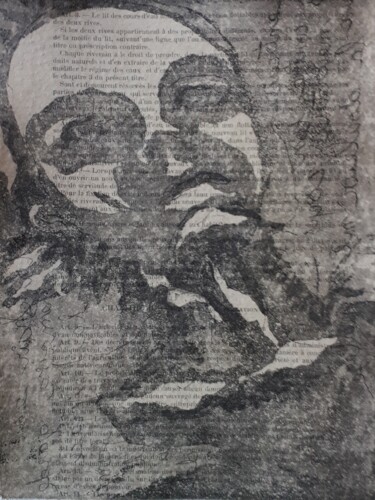 Printmaking titled "visage 6" by Vanessa Taverne, Original Artwork, Engraving