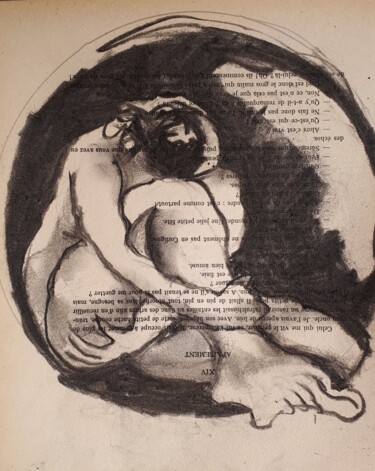 Disegno intitolato "croquis 5" da Vanessa Taverne, Opera d'arte originale, Carbone Montato su Pannello di legno