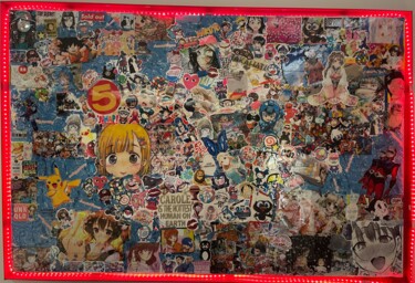 Collages intitolato "Mangas" da Vanessa Toussaint Du Wast, Opera d'arte originale, Collages