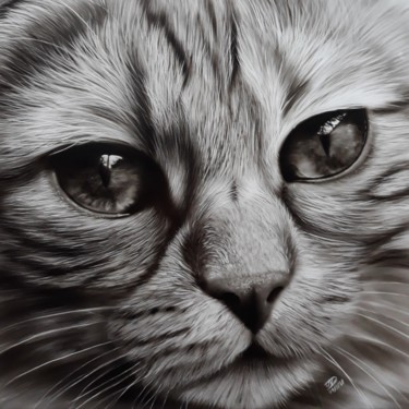 Painting titled "Cat" by Nesdesign, Original Artwork, Airbrush