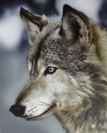 Pintura titulada "Wolf" por Nesdesign, Obra de arte original, Aerógrafo